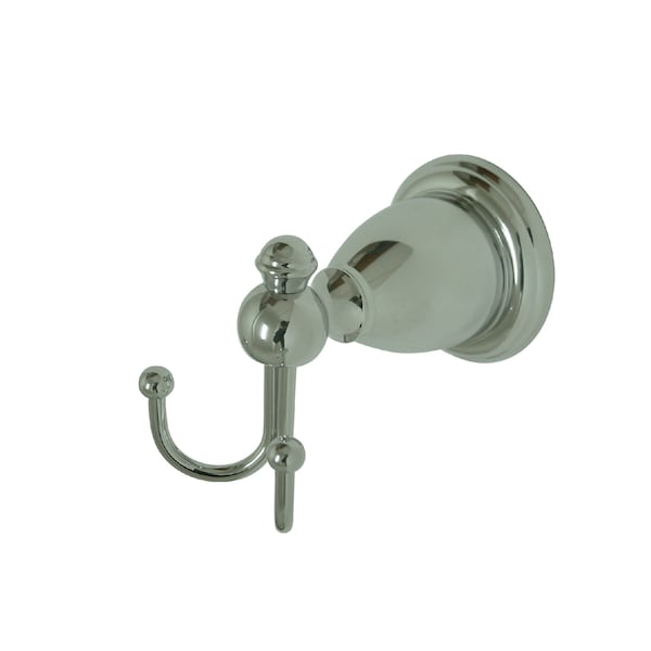 English Vintage Robe Hook, Polished Chrome